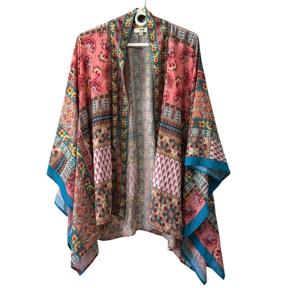 Umgee Shawl Women Small Floral Open Front Boho Cover Up Wrap Cottagecore Preppy